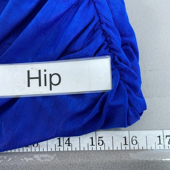 Aidan Maddox Dress Women's 6 Blue Bodycon Short Sleeve Scoop Neck Knee Length - Picture 16 of 17